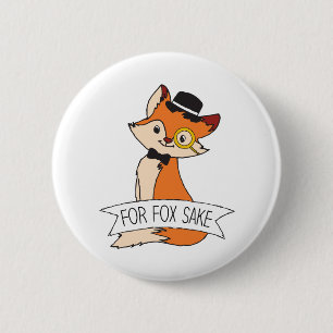 Cute Fox Clipart Oh voor Fox Sake epic Sarcastic Ronde Button 5,7 Cm