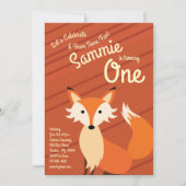 Cute Fox coloré 1er anniversaire Invitations (Devant)