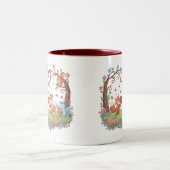 Cute Fox Couple Love Heart Mug (Centre)