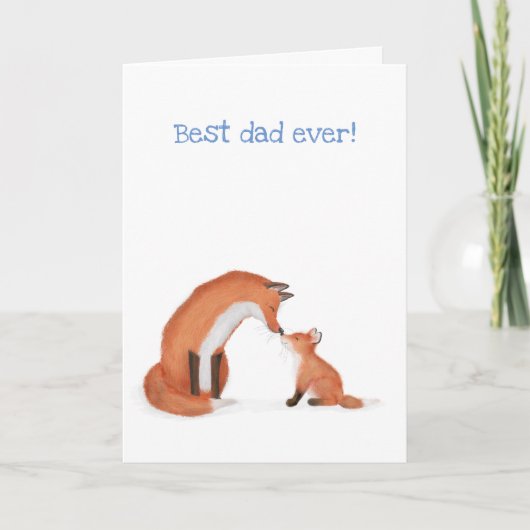 Cute fox- en cub-Vaderdag-kaart Kaart (Voorkant)