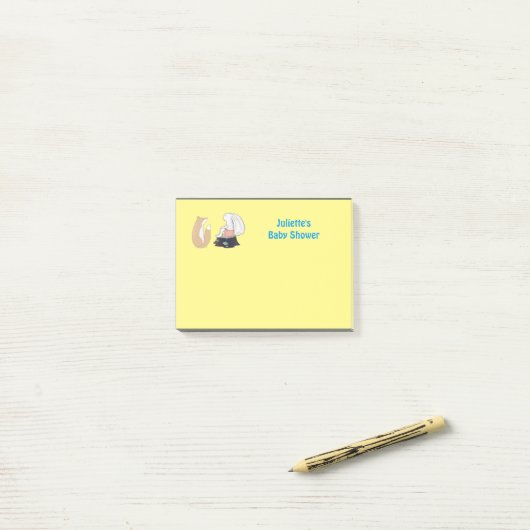 Cute Fox en Rabbit Baby shower Post-it® Notes (Op bureau)
