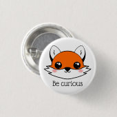 Cute Fox Face is nieuwsgierig Ronde Button 3,2 Cm (Voorkant /achterkant)