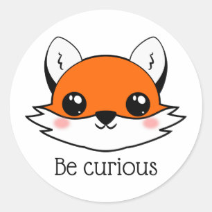 Cute Fox Face is nieuwsgierig Ronde Sticker