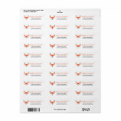Cute Fox Face Script Return Address Label (Full Sheet)