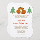 Cute Fox Faire-part de mariage (Devant / Derrière)