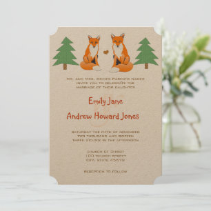 Cute Fox Faire-part de mariage