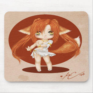 Cute Fox Girl Mousepad Muismat
