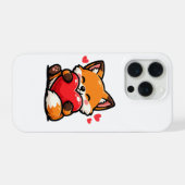 Cute Fox Hugging Heart – Kawaii Love Animal (Verso Horizontal)