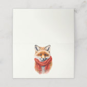 Cute Fox in a Red Scarf Autumn Image (Buitenkant ongevouwen)
