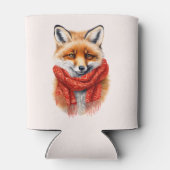Cute Fox in a Red Scarf Autumn Image Blikjeskoeler (Achterkant)