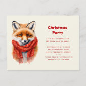 Cute Fox in a Red Scarf Autumn Image Christmas Uitnodiging Briefkaart (Voorkant)