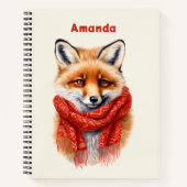 Cute Fox in a Red Scarf Autumn Image Notitieboek (Voorkant)