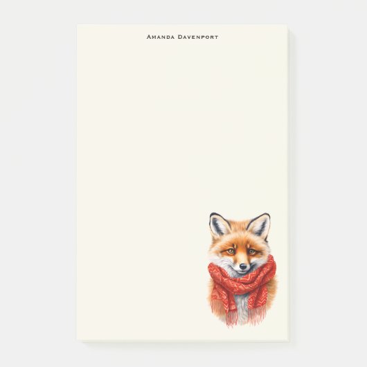 Cute Fox in a Red Scarf Autumn Image Post-it® Notes (Voorkant)