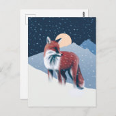 Cute Fox in de wintersneeuwillustratie Briefkaart (Voorkant / Achterkant)