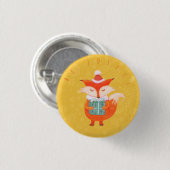 Cute Fox Kerstmis Button (Voorkant /achterkant)