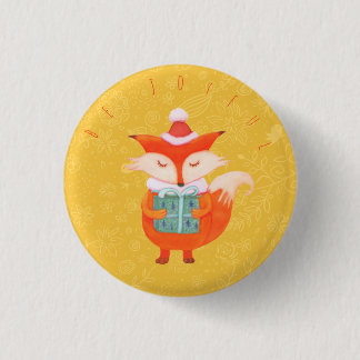 Cute Fox Kerstmis Button