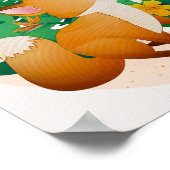 Cute Fox Kids Room Poster Étoiles Nursery Imprimer (Coin)