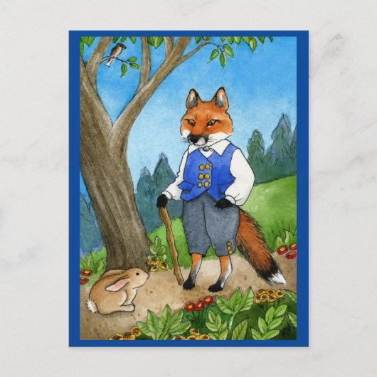 Cute fox, konijnenvanger briefkaart (Voorkant)