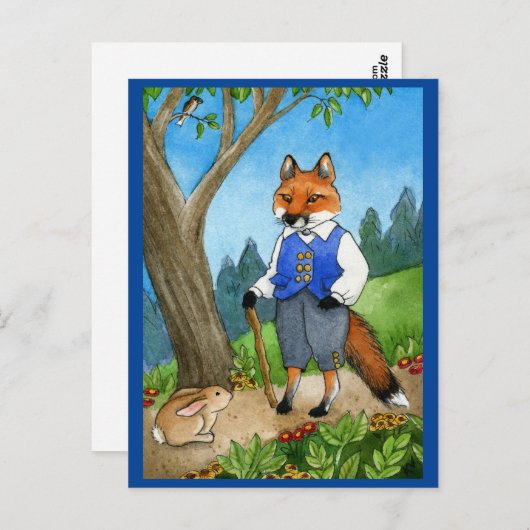 Cute fox, lapin lapin lapin carte postale (Devant / Derrière)