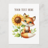 Cute fox lovers customizable briefkaart (Voorkant)