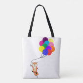 Cute Fox met Canvas tas van ballonnen (Achterkant)