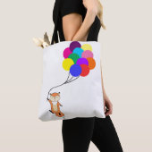 Cute Fox met Canvas tas van ballonnen (Dichtbij)