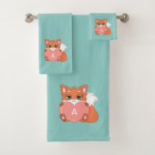 Cute Fox & Monogram sur Bleu clair (En situation)