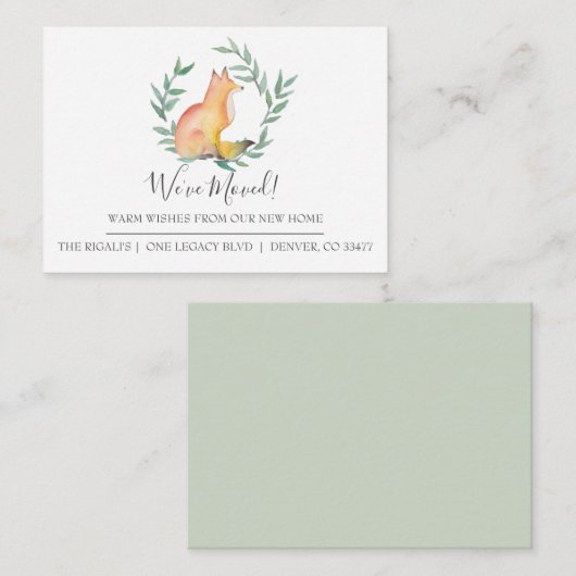 Cute Fox New Home Moving Faire-part (Devant / Derrière)