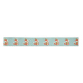 Cute Fox Pattern - Aqua Green Kerstmis Lint (Voorkant)