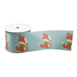 Cute Fox Pattern - Aqua Green Kerstmis Lint