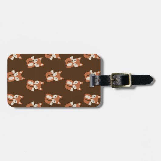 Cute Fox Pattern Bagagelabel (Voorkant horizontaal)
