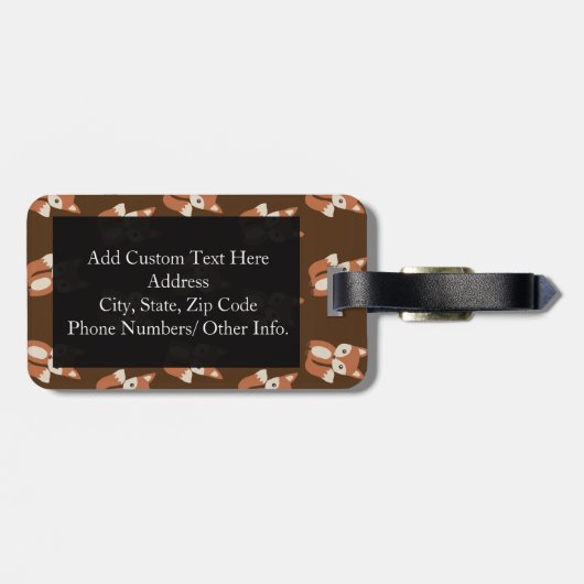 Cute Fox Pattern Bagagelabel (Achterkant horizontaal)