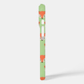 Cute Fox Pattern op Green Monogram Case-Mate iPhone Case (Achterkant / Links)