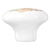 Cute  Fox Pink Floral Keramische Knop (Zijkant)