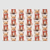 Cute Fox Pup in a Red Scarf Pattern Tissuepapier (Voorkant)