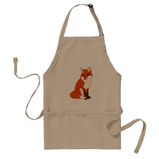 Cute Fox Sitting Apron Standaard Schort (Voorkant)