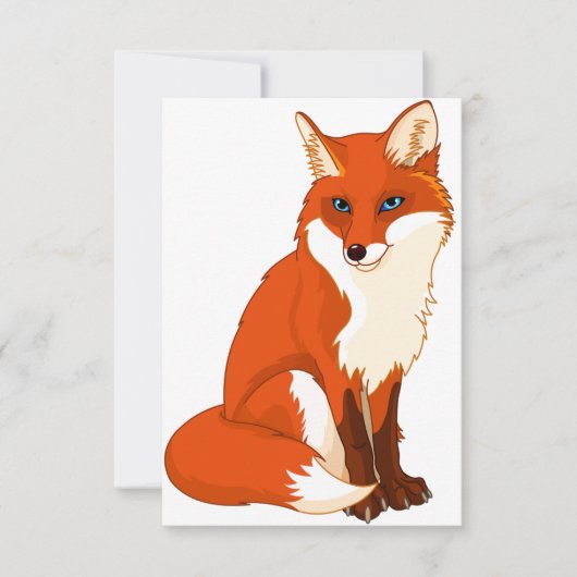 Cute Fox Sitting Invitations Kaart (Voorkant)