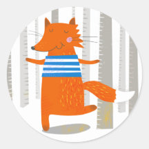 Cute Fox, Stickers Rond