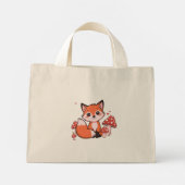 Cute Fox Tiny Tote Bag – Woodland Animal Canvas  (Dos)