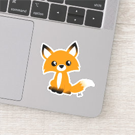 Cute Fox vinyl Stickers met aangepaste snede