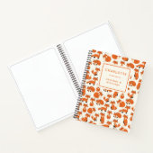 Cute Fox Woodland Forest Pattern Name Sketchbook Notitieboek (Binnen)