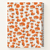 Cute Fox Woodland Forest Pattern Personalized Notitieboek (Achterkant)