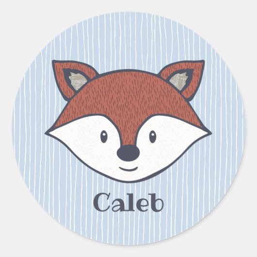 Cute Fox Woodland thème Sticker personnalisé (Devant)
