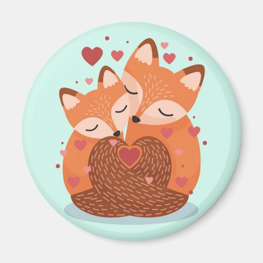 Cute Foxes Magneet (Voorkant)