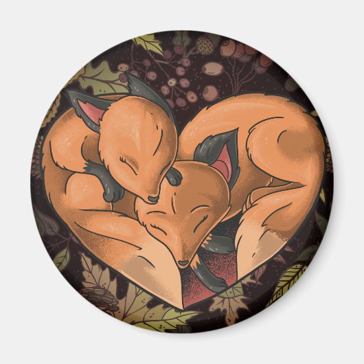 Cute Foxes Magnet Magneet (Voorkant)
