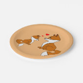 Cute foxes papieren bordje (Gekanteld)