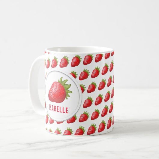 Cute fraise fraîche Coffee Mug (Devant gauche)
