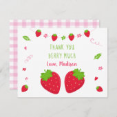 Cute fraise Merci d'anniversaire (Devant / Derrière)