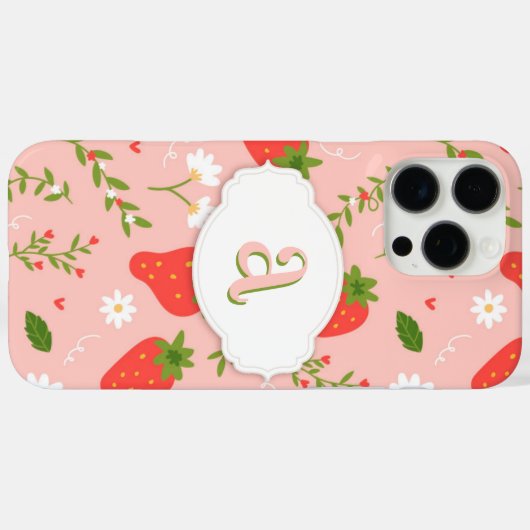 Cute fraise Motif iPhone / coque ipad (Verso (horizontal))