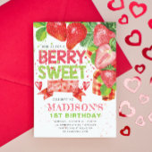 Cute fraise thème Anniversaire Invitation